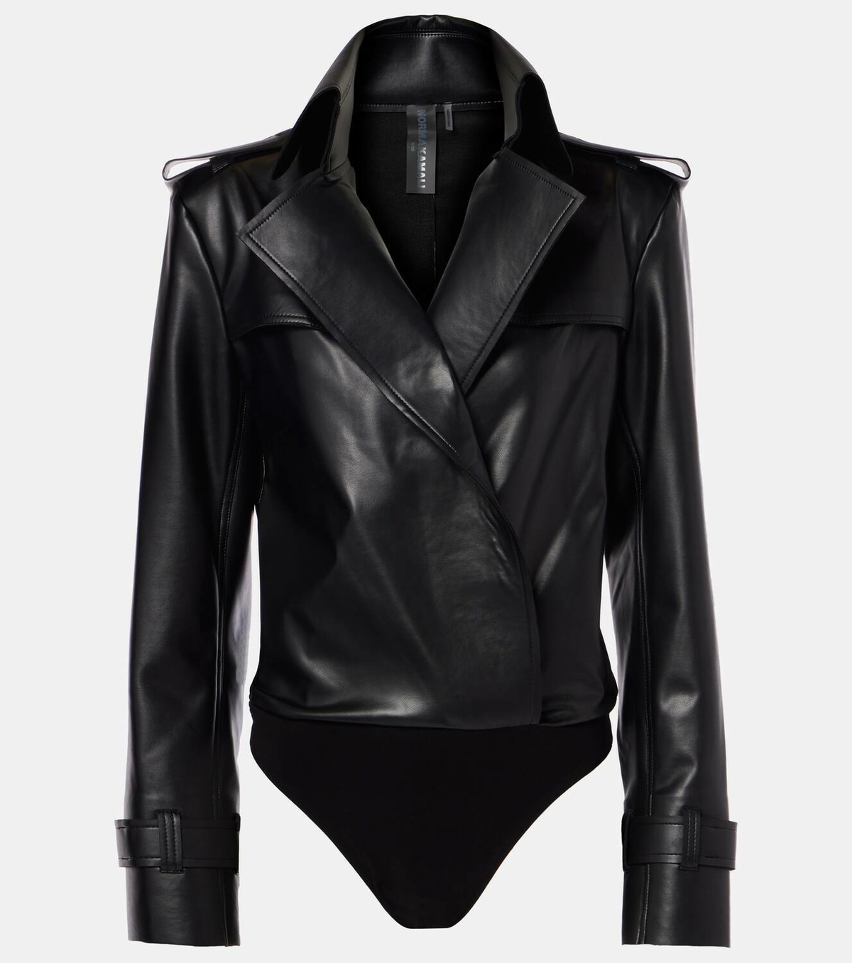 Norma Kamali Faux leather bodysuit Norma Kamali
