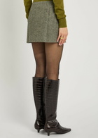 Reformation Carla Herringbone Tweed Mini Skirt Grey