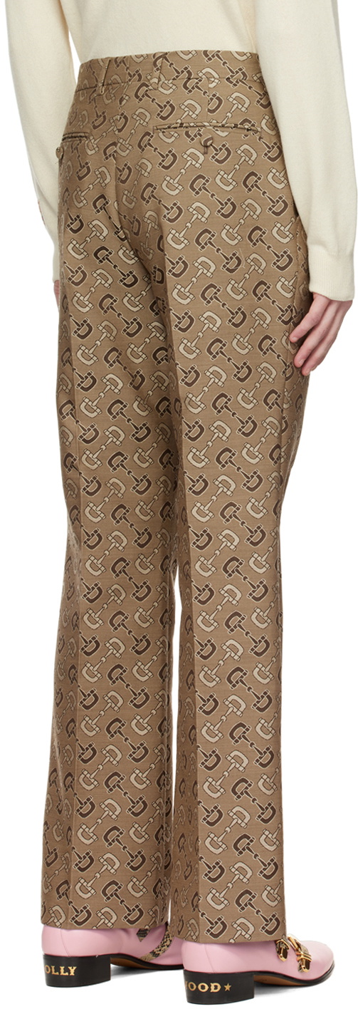 Gucci Brown Maxi Horsebit Trousers Gucci display picture 1