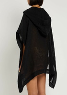 Lisa Marie Fernandez Linen-blend Beach Poncho Black