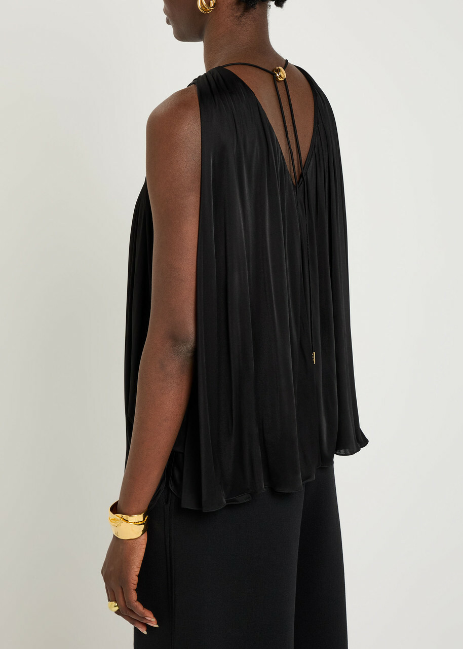 Loewe Halter Ruched Satin top Black