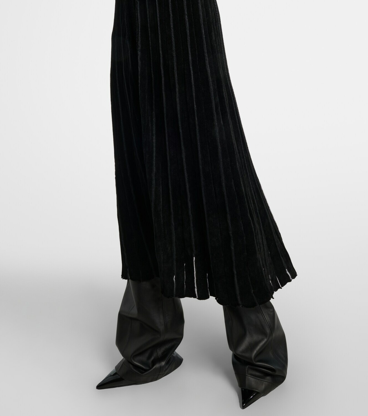 Blumarine Shearling-trimmed striped cardigan