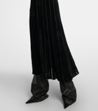 Blumarine Shearling-trimmed striped cardigan