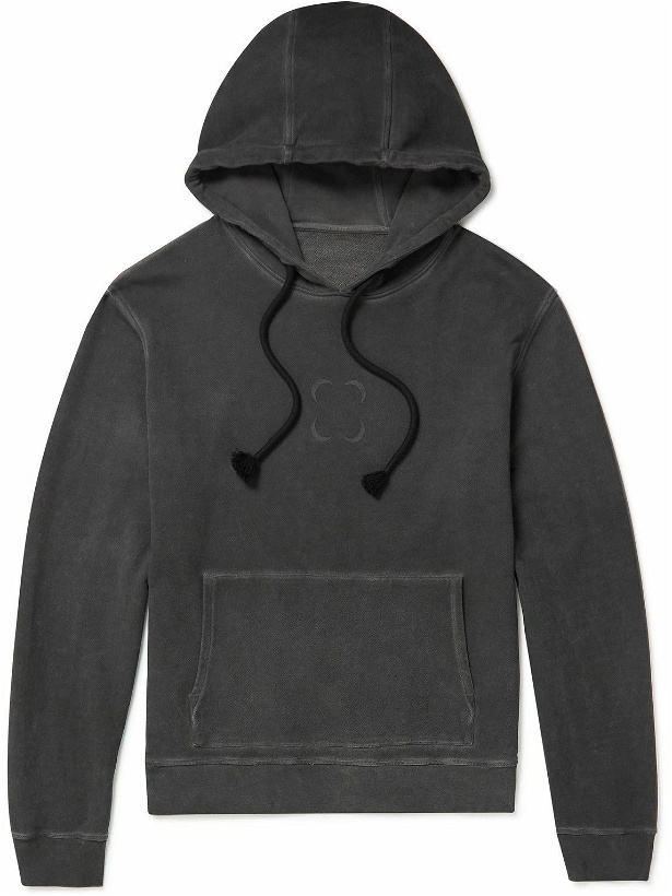 Photo: SAIF UD DEEN - Logo-Print Cold-Dyed Cotton-Jersey Hoodie - Black