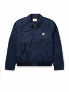 Maison Kitsuné - Logo-Appliquéd Cotton-Blend Harrington Jacket - Blue