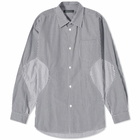 Undercover Men's Panelled Gingham Stripe Shirt in Black