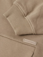 Dolce&Gabbana - Oversized Logo-Appliquéd Cotton-Jersey Zip-Up Hoodie - Brown