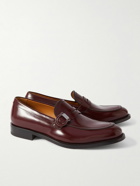 FERRAGAMO - Canada Logo-Embellished Glossed-Leather Penny Loafers - Brown