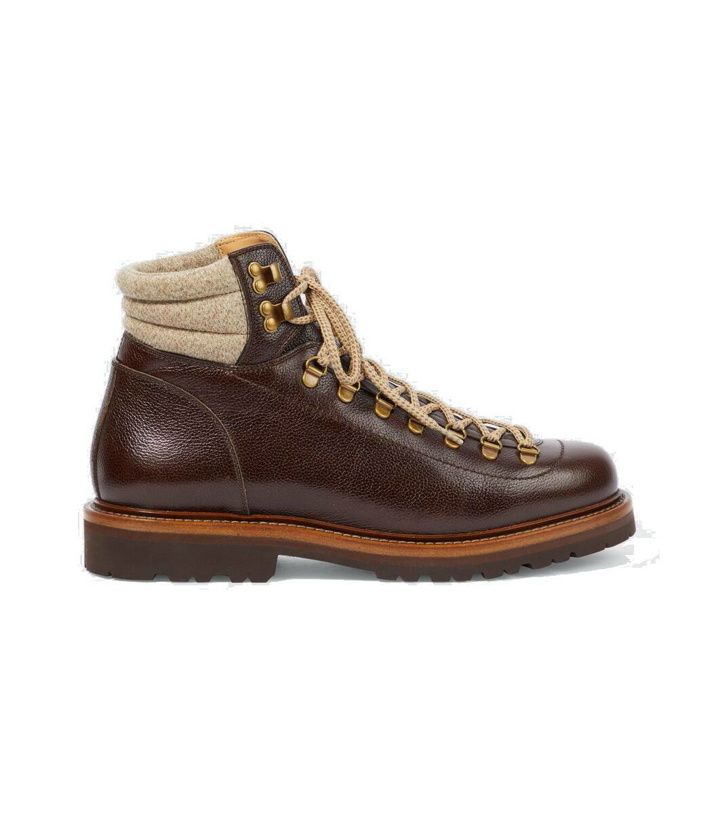 Photo: Brunello Cucinelli Leather hiking boots