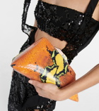 The Attico - 8.30 PM snake-effect leather clutch