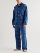 TEKLA - Checked Organic Cotton-Flannel Pyjama Shirt - Blue