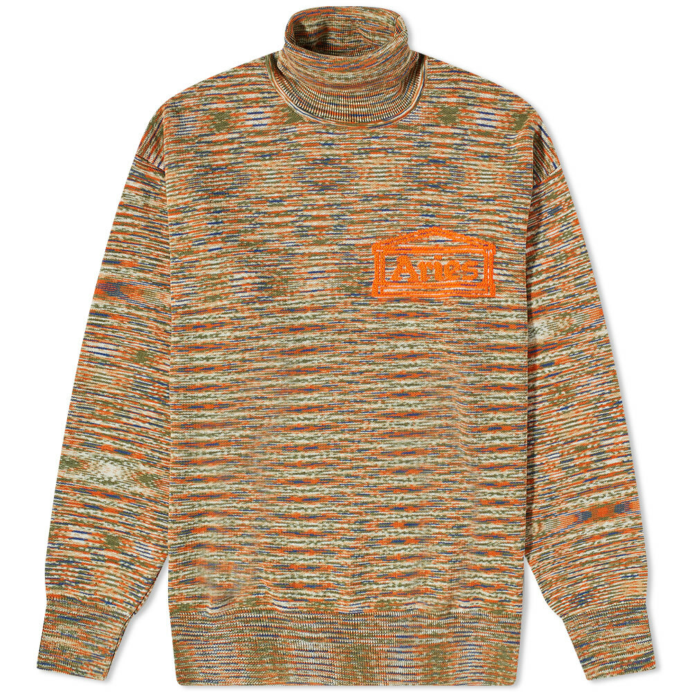 Aries Men's Temple Space Dye Turtleneck Knit in Sand ARIES