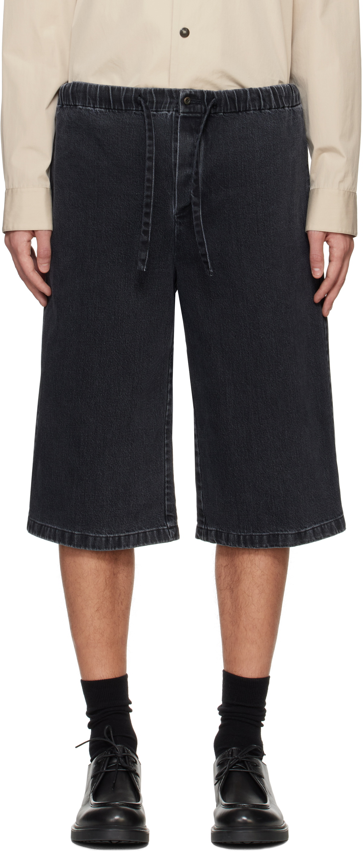 Rier Black Bermuda Denim Shorts
