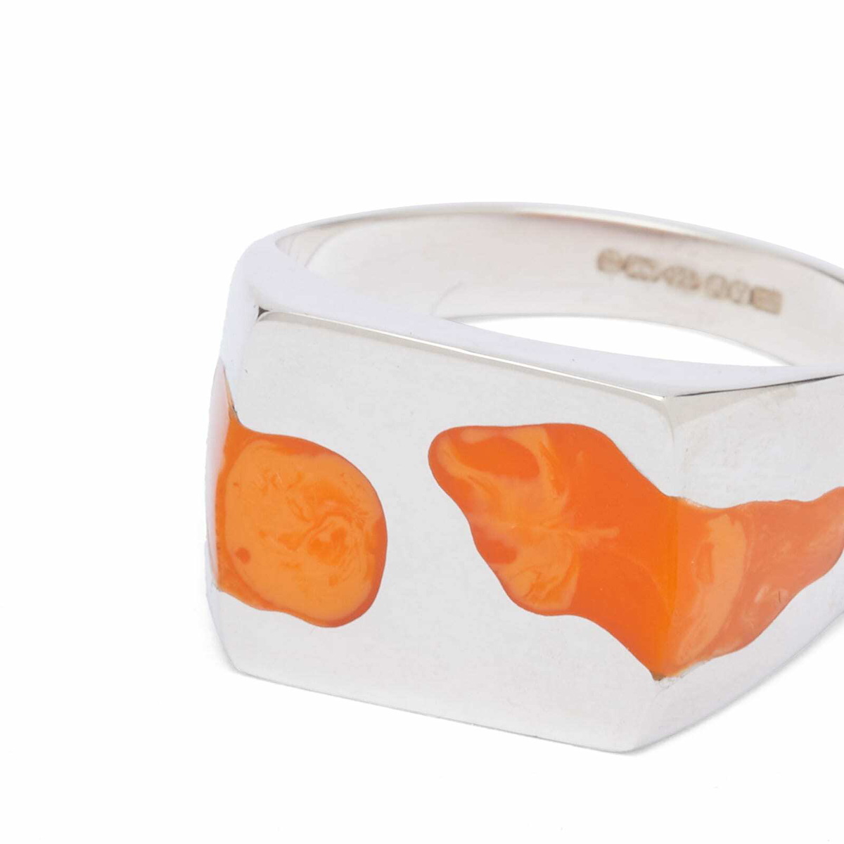 Ellie Mercer Women's Two Piece Ring in Silver/Orange