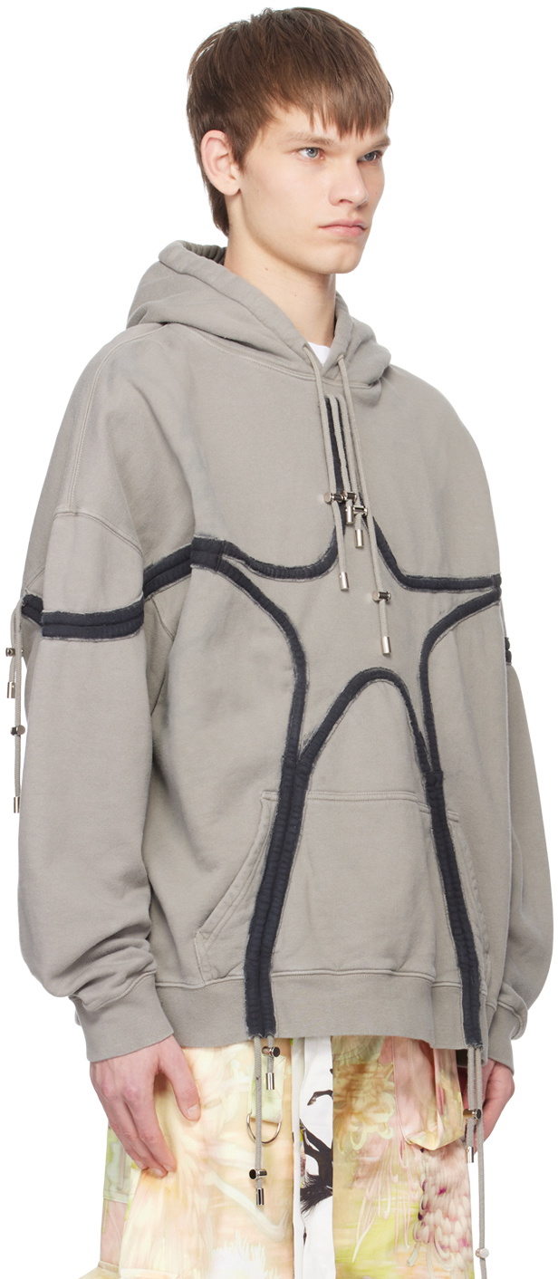 Collina Strada Gray Star Hoodie Collina Strada