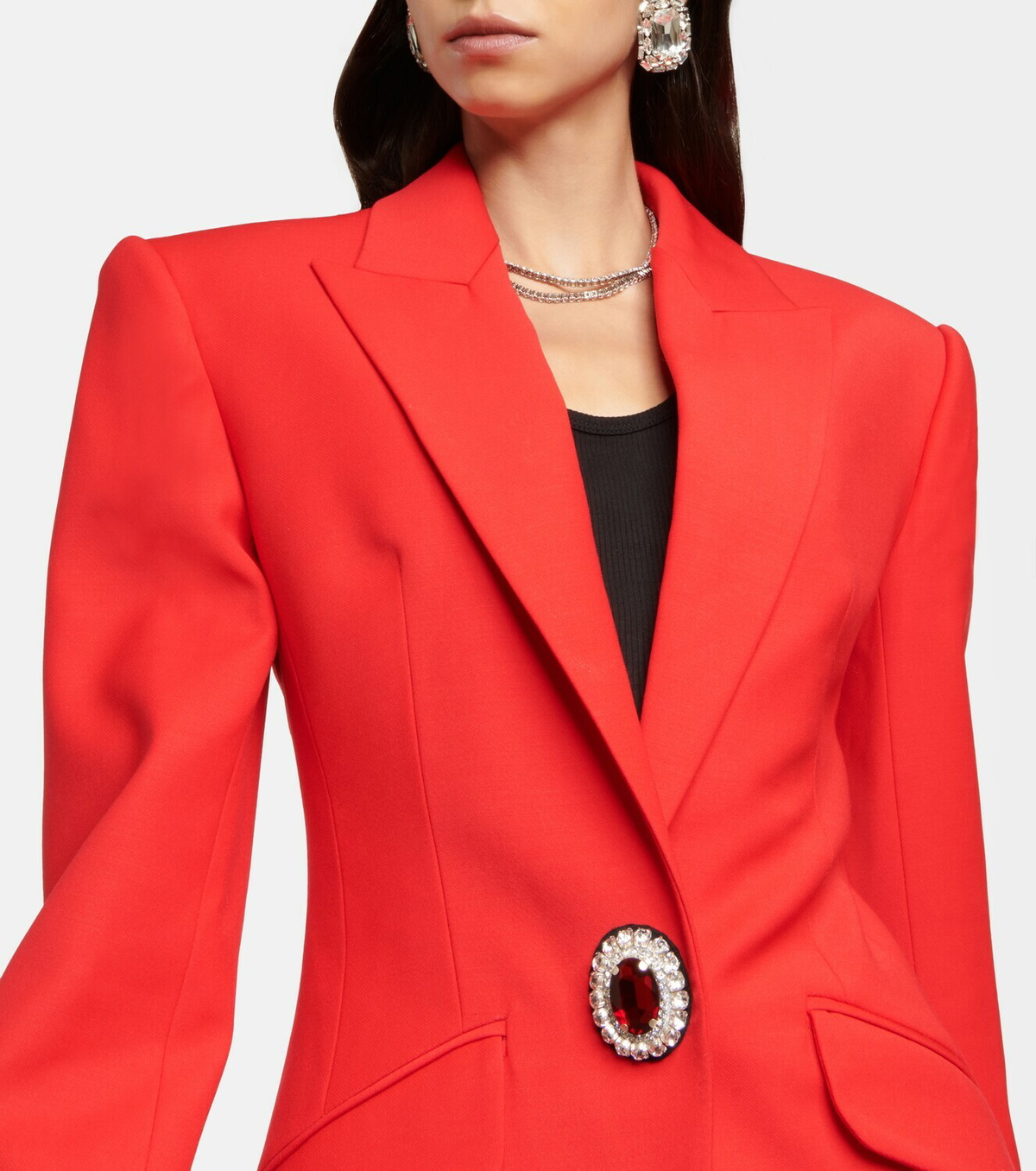 David Koma Embellished virgin wool blazer