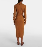Tod's Ribbed-knit silk and cotton midi dress