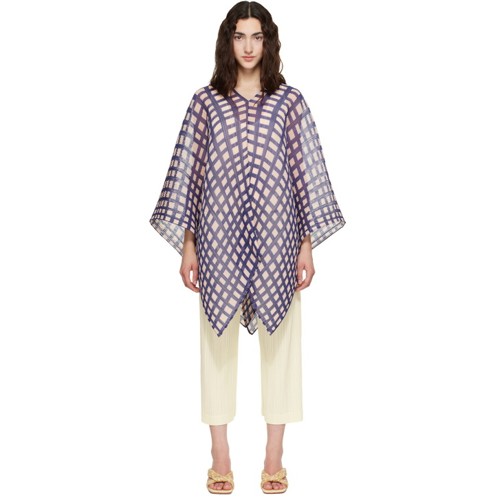 Photo: PLEATS PLEASE ISSEY MIYAKE Navy & Pink Basket Madame-T Scarf