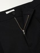 ATON - Pleated Tapered Wool-Twill Suit Trousers - Black