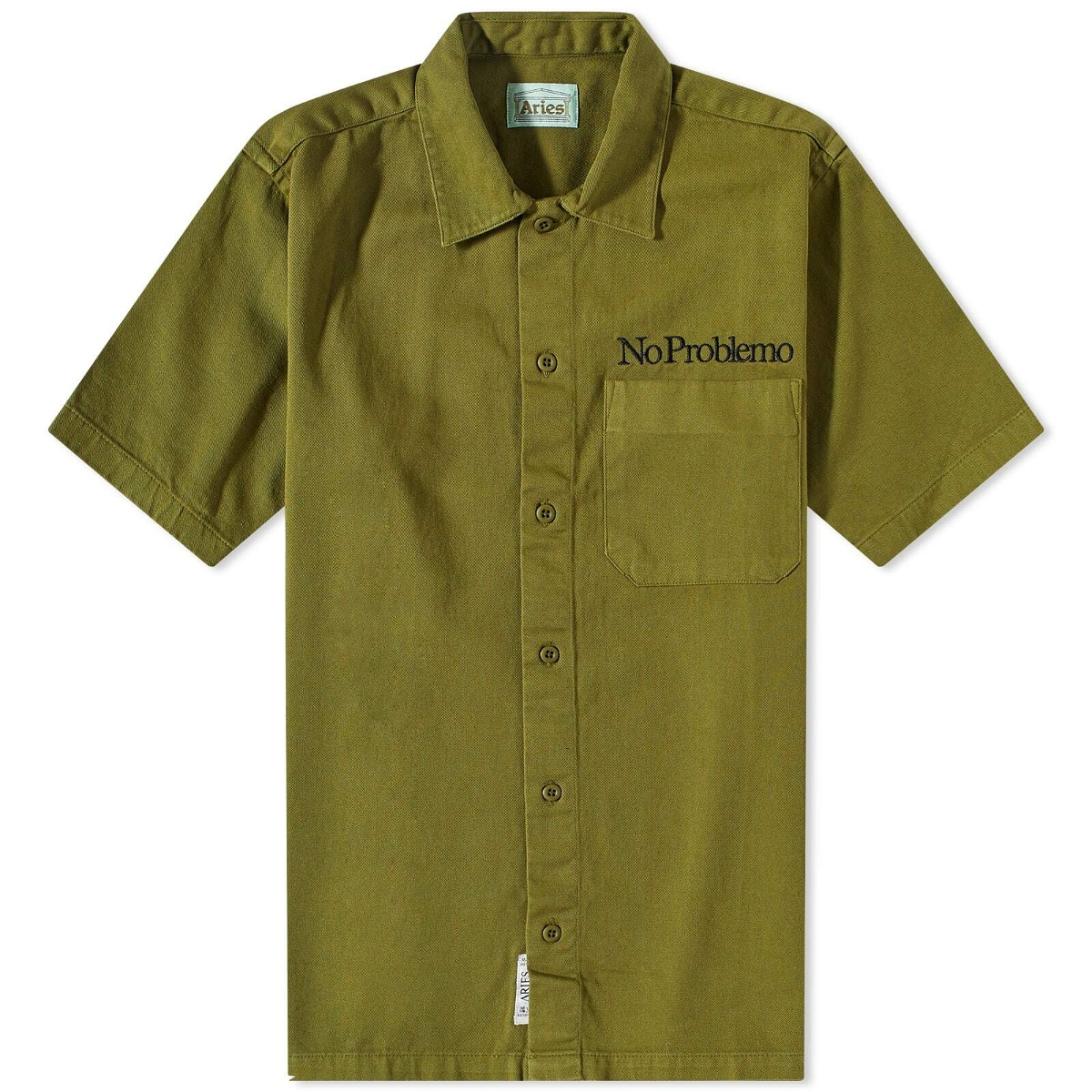Photo: Aries Mini Problemo Uniform Shirt in Olive