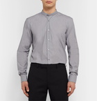 Hugo Boss - Sky-Blue Jordi Slim-Fit Grandad-Collar Stretch Cotton-Blend Shirt - Gray