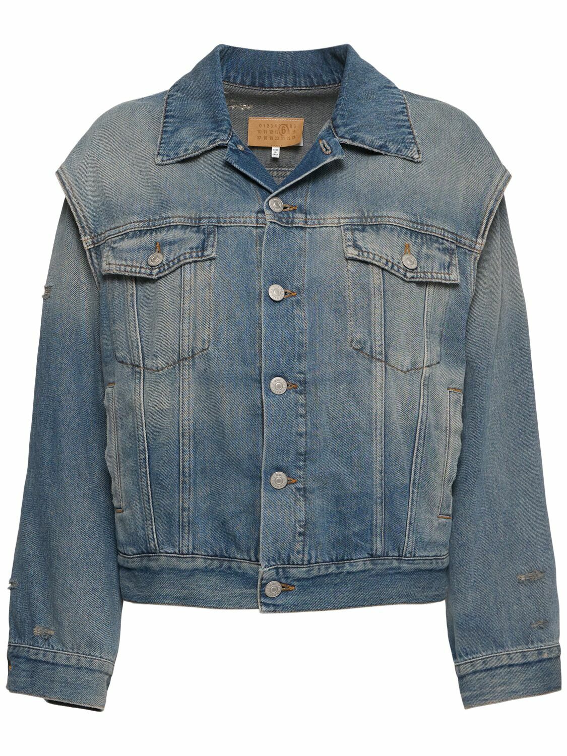 MM6 白シャツ detachable sleeve denim hooded jacket 関送無料 MM6 白シャツ detachable sleeve denim hooded jacket 関送無料