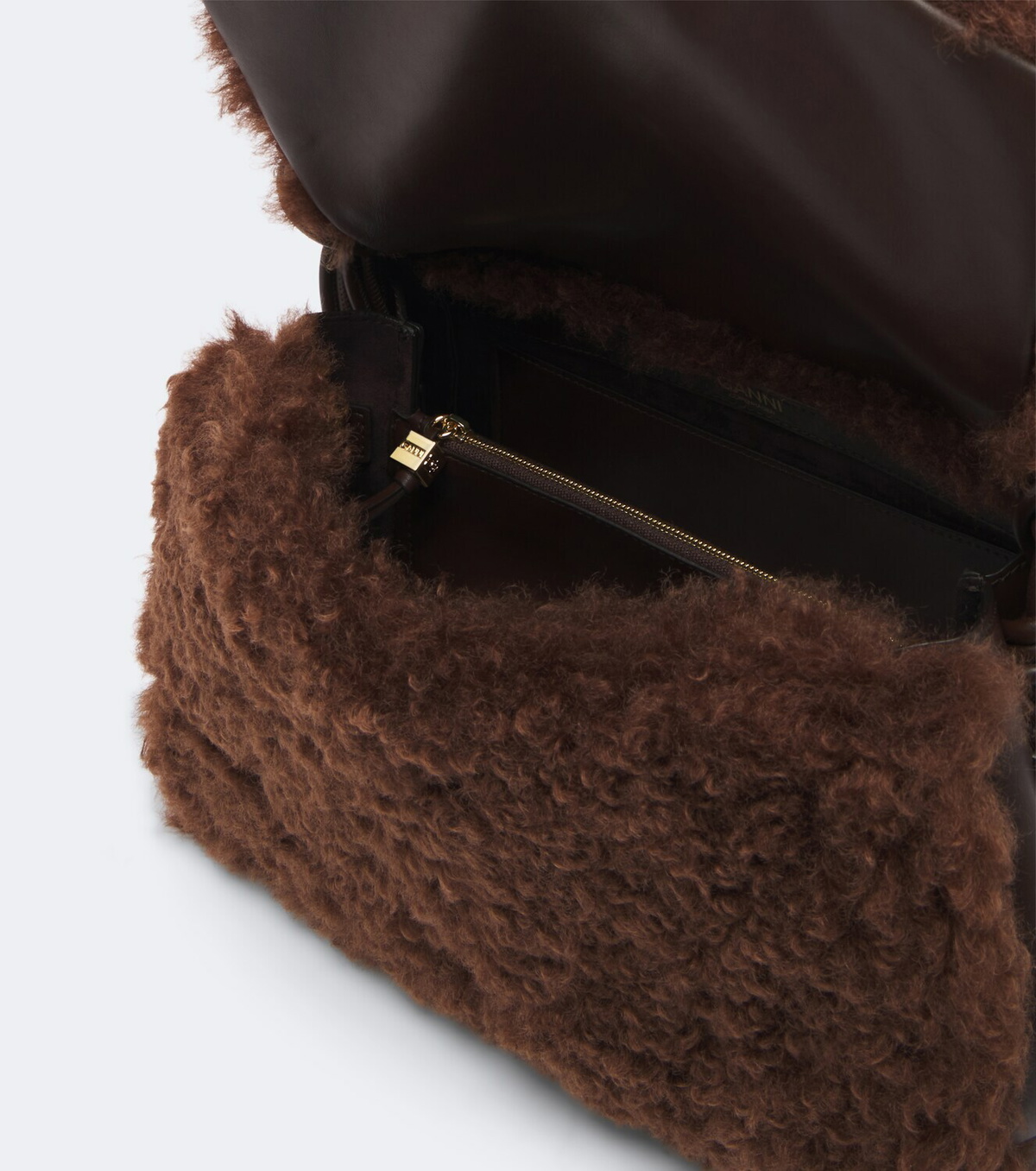 Ganni Very Bou teddy top-handle bag