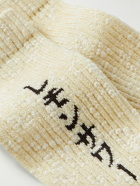 Rostersox - Ribbed Intarsia Cotton-Blend Socks
