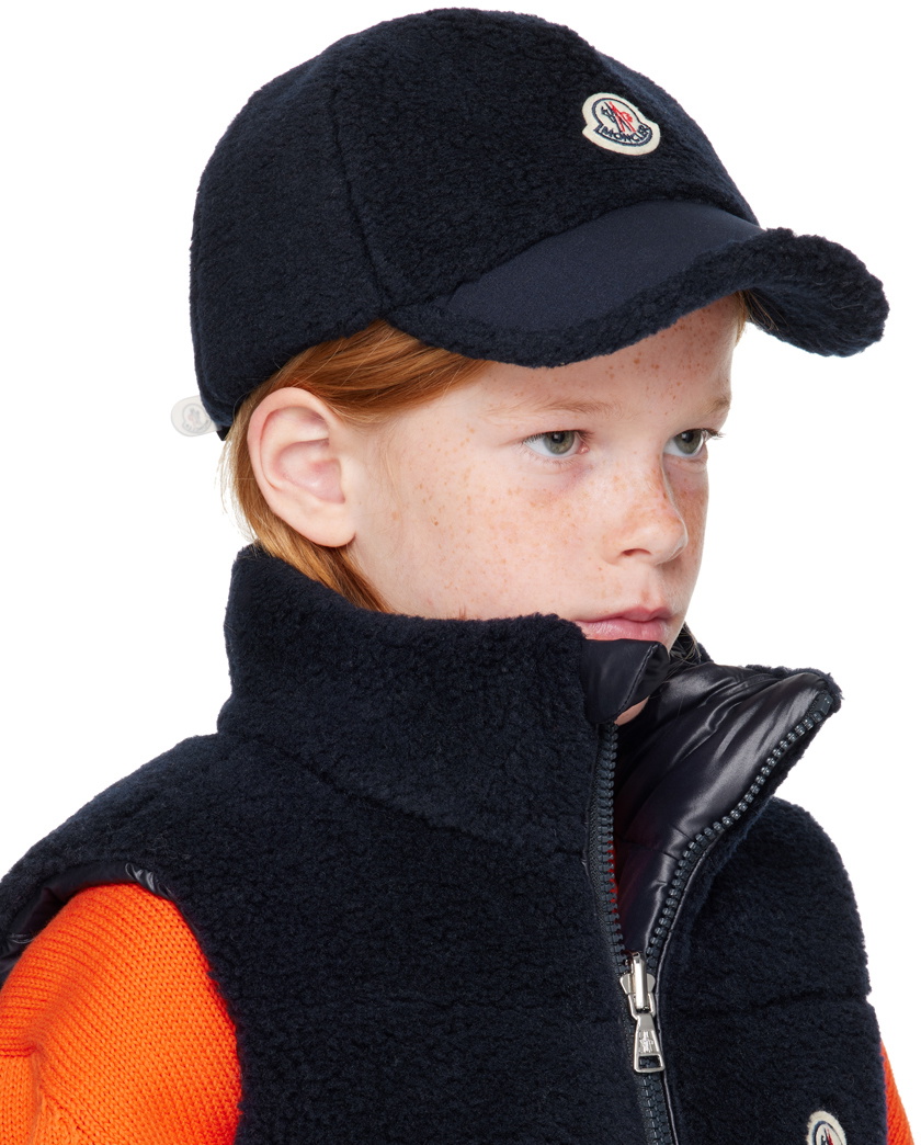 Moncler Enfant Kids Blue Baseball Cap Moncler Enfant