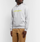 Carhartt WIP - Logo-Embroidered Mélange Loopback Cotton-Blend Jersey Hoodie - Gray