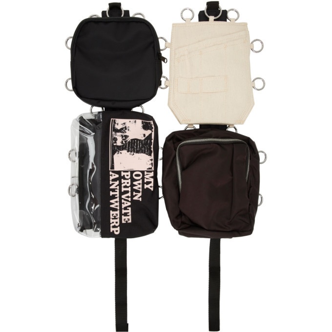 Raf Simons Black and White Eastpak Edition Plaid Sling Backpack