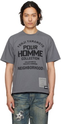YOHJI YAMAMOTO Gray NEIGHBORHOOD Edition SS Tee-2 T-shirt
