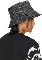 Balmain Black Monogram Bucket Hat