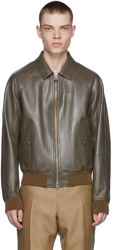 Photo: TOM FORD Taupe Leather Jacket