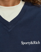 Sporty & Rich Serif Logo V Neck Vest Blue - Mens - Vests