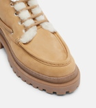 Yves Salomon Shearling-lined suede lace-up boots