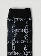 JW Anderson - Logo Grid Long Socks in Black