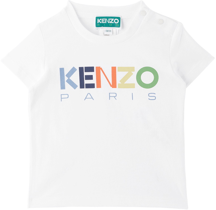 Photo: Kenzo Baby White Kenzo Paris Printed T-Shirt