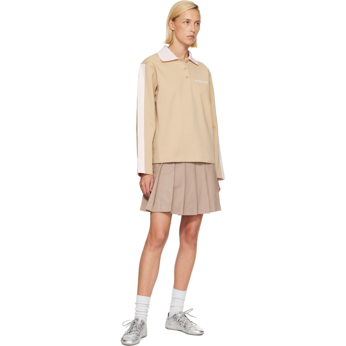 Casablanca Tan Punto Polo Collared Sweatshirt