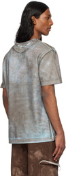 Charlie Constantinou Blue & Brown Screen-Printed T-shirt