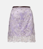 Jacques Wei Embellished lace miniskirt