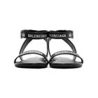 Balenciaga Black Logo Strappy Flat Sandals