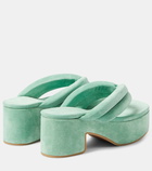 Dries Van Noten Suede platform thong sandals