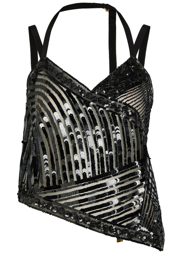 Photo: Pucci Sequin-embellished Tulle top Black