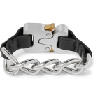 1017 ALYX 9SM - Buckle-Detailed Silver-Tone and Leather Bracelet - Silver