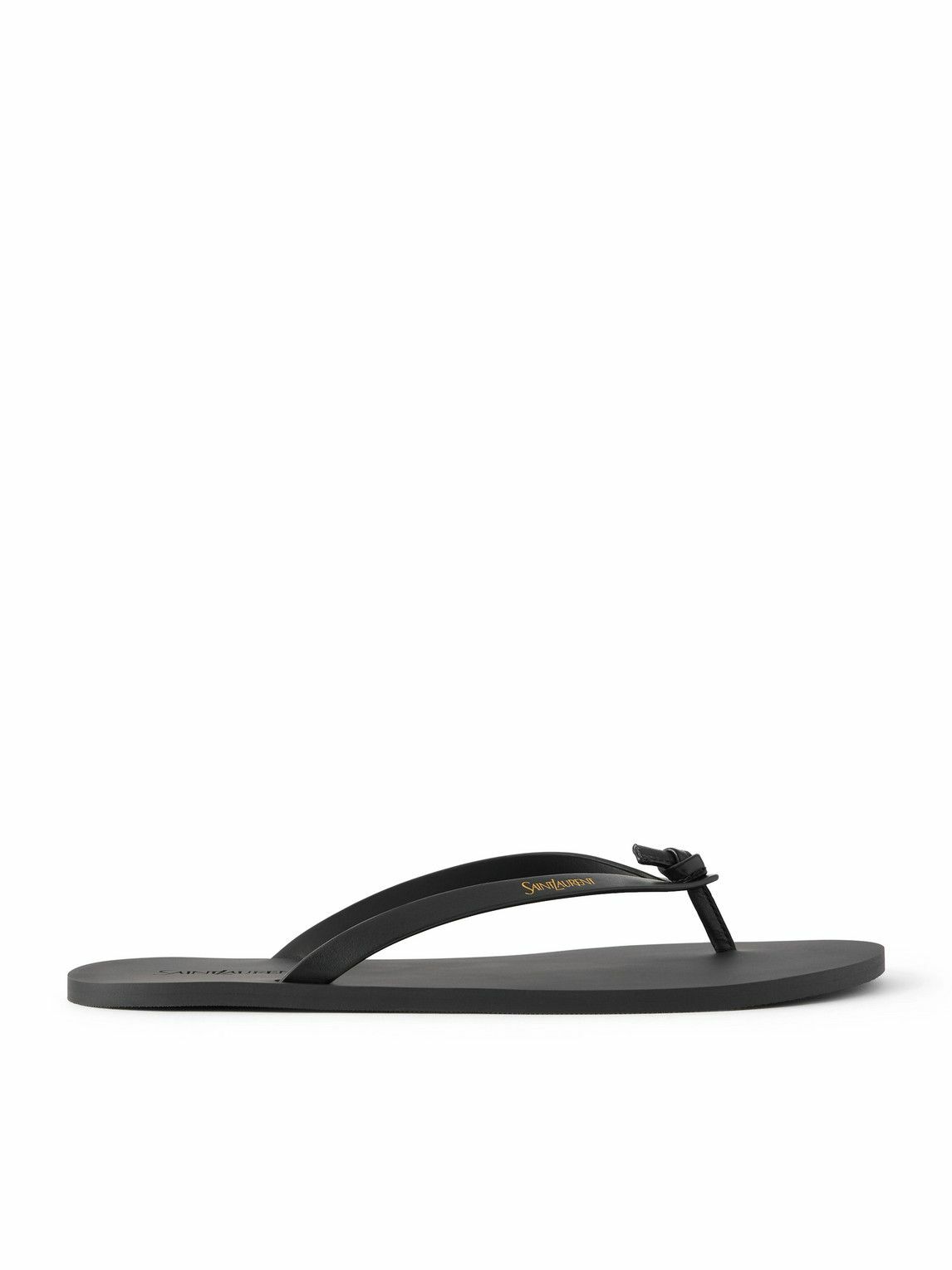 SAINT LAURENT - San Maine Logo-Print Leather Sandals - Black