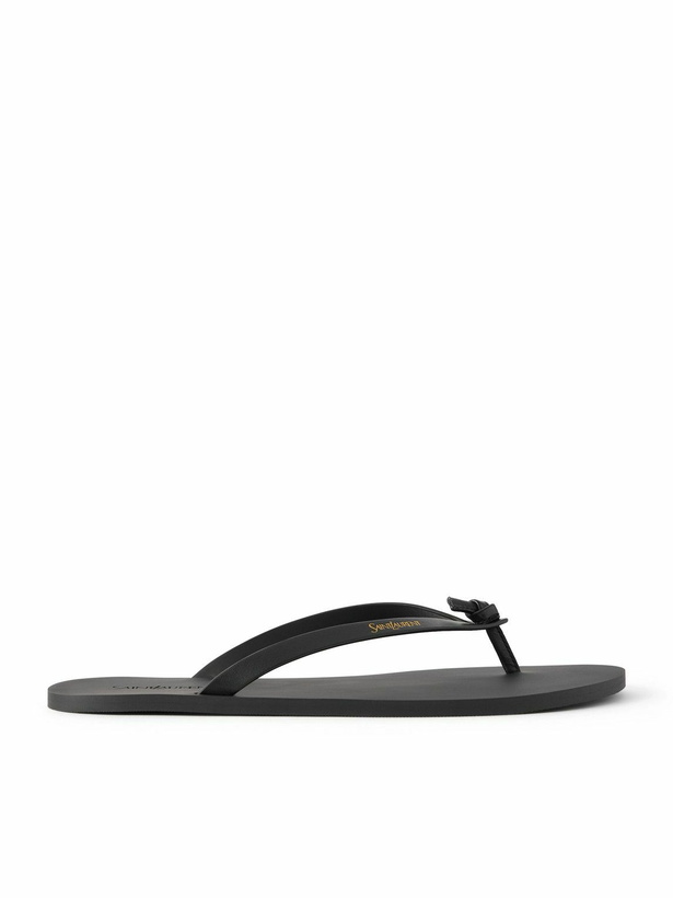 Photo: SAINT LAURENT - San Maine Logo-Print Leather Sandals - Black