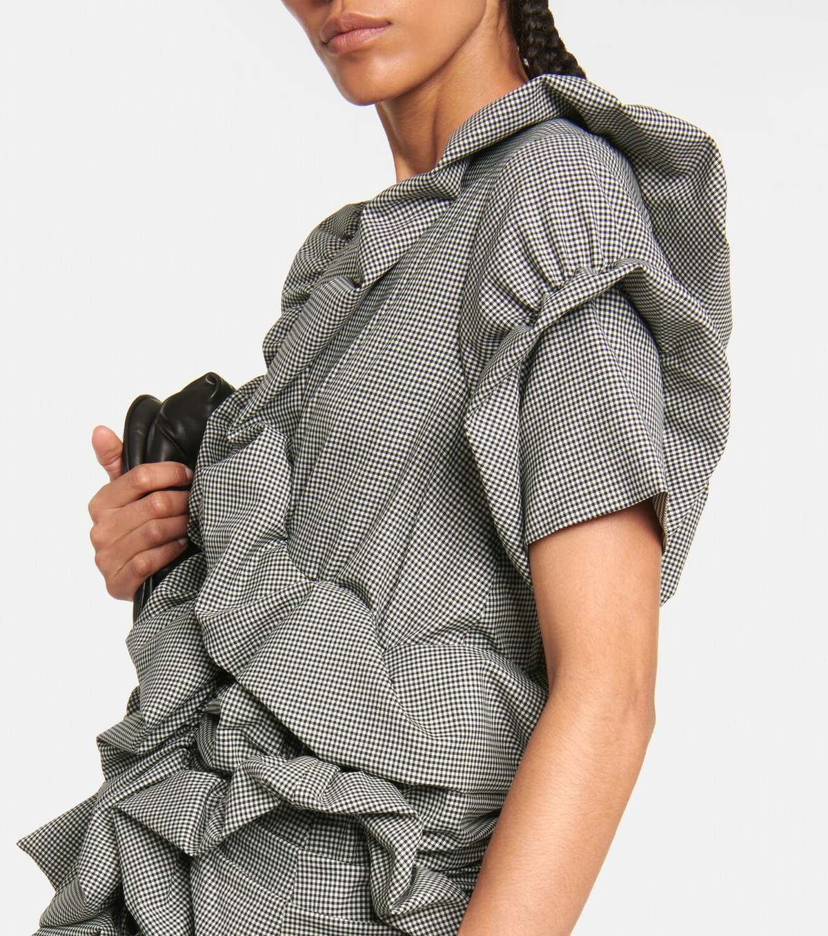 Noir Kei Ninomiya Gingham wool tweed minidress