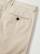 Zegna - Slim-Fit Straight-Leg Stretch-Cotton Twill Trousers - Neutrals