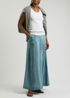 BY Malene Birger Isoldas Satin Maxi Skirt Light Blue